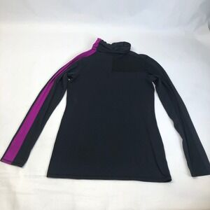 ALALA Mesh‎ Panel Geometry Magenta Racer Turtleneck Nylon Size M Athletic Top